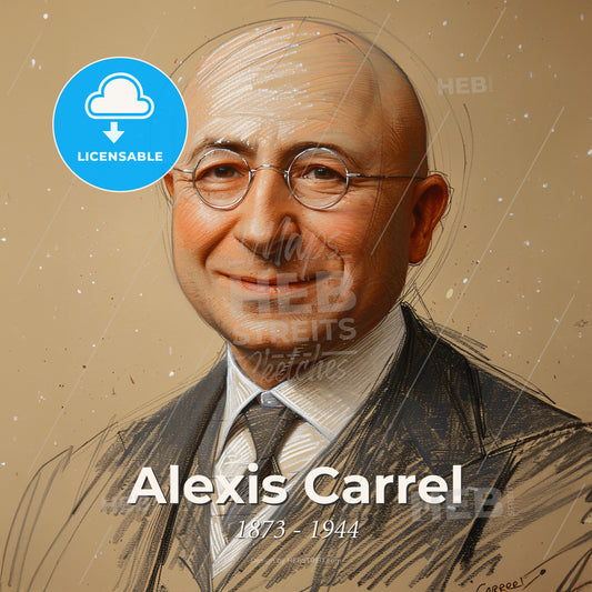 Alexis Carrel, 1873 - 1944, French surgeon - A Man Wearing Glasses And A Suit Print Template