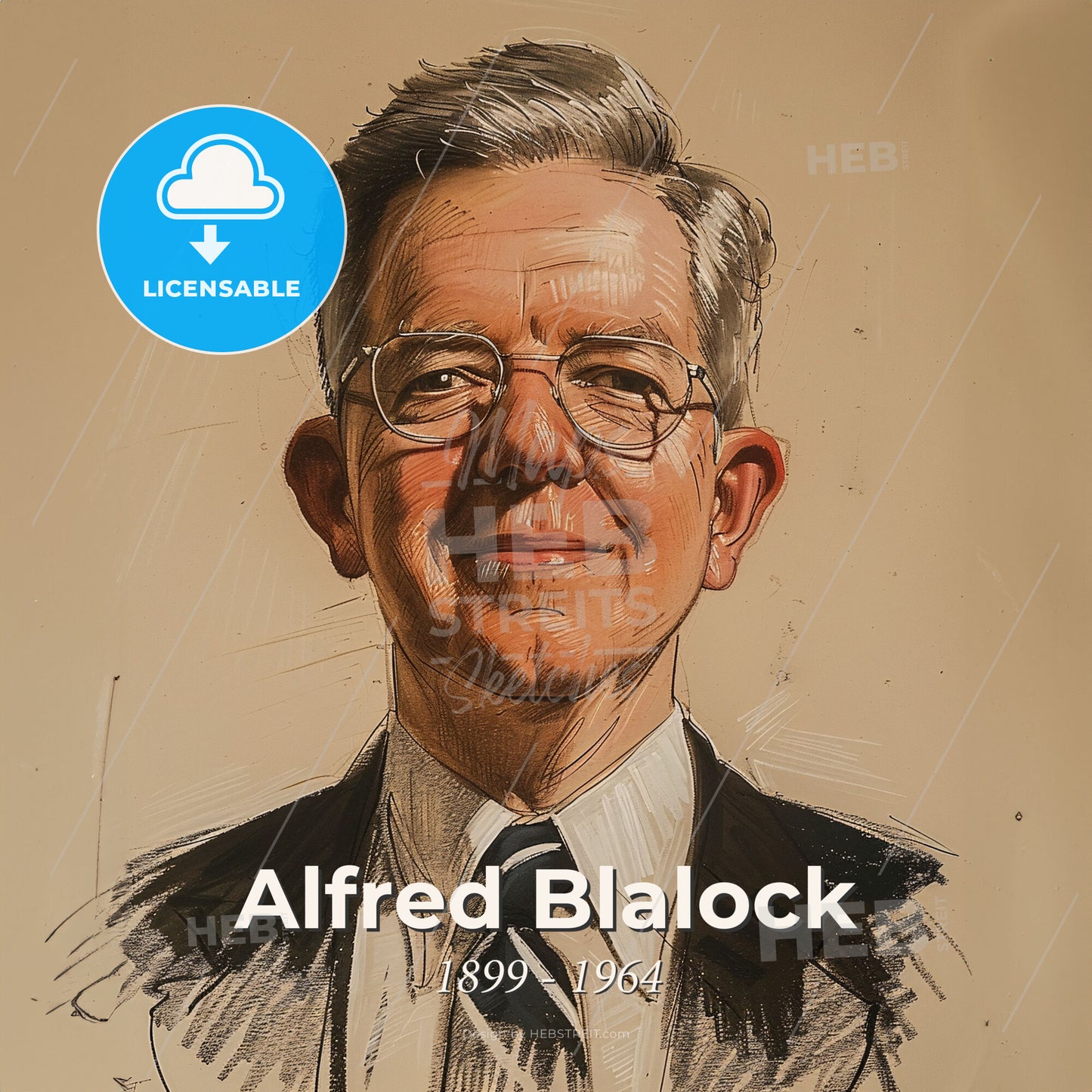 Alfred Blalock, 1899 - 1964, American surgeon - A Man Wearing Glasses And A Suit Print Template