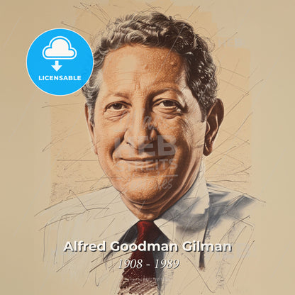 Alfred Goodman Gilman, 1908 - 1989, American anesthesiologist - A Man In A White Shirt And Red Tie Print Template