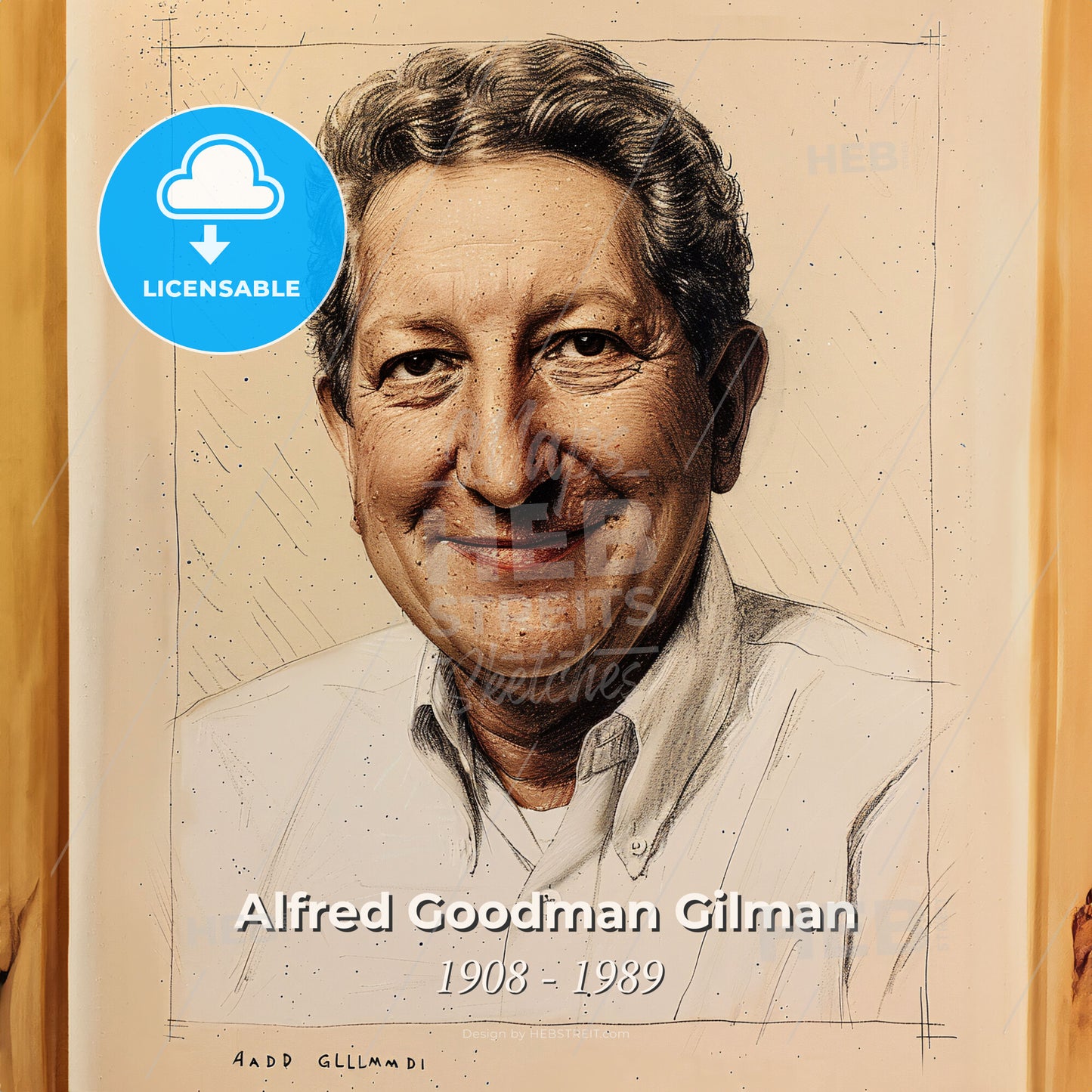 Alfred Goodman Gilman, 1908 - 1989, American anesthesiologist - A Portrait Of A Man Print Template