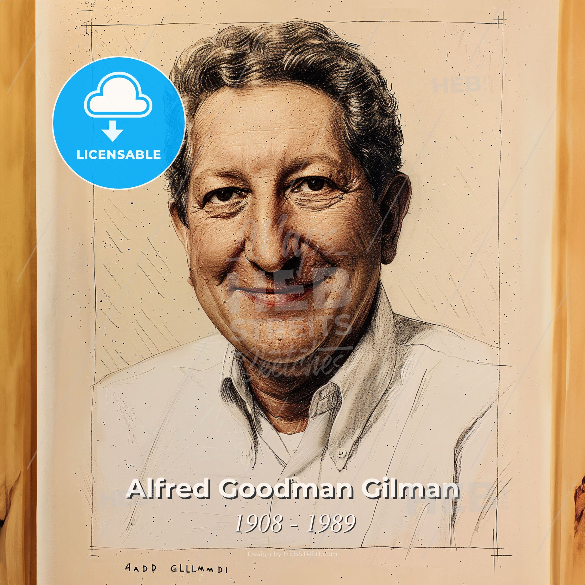 Alfred Goodman Gilman, 1908 - 1989, American anesthesiologist - A Portrait Of A Man Print Template