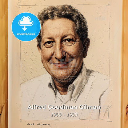 Alfred Goodman Gilman, 1908 - 1989, American anesthesiologist - A Portrait Of A Man Print Template