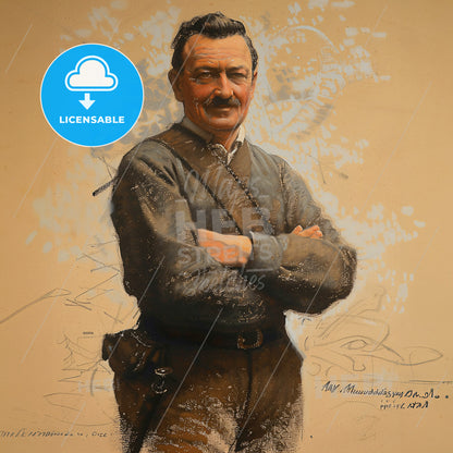 Alfred Maudslay, 1850 - 1931, British archaeologist - A Man With His Arms Crossed