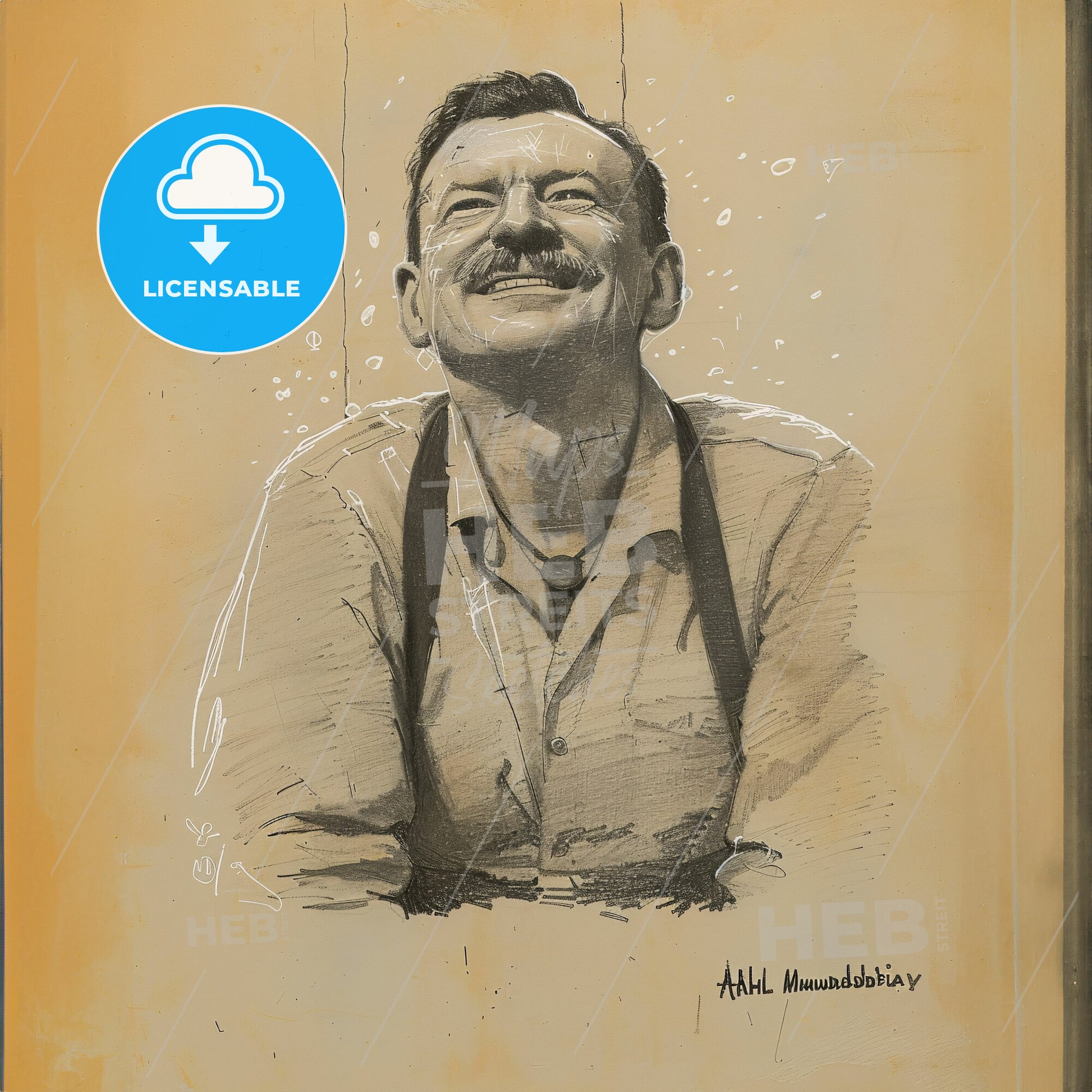 Alfred Maudslay, 1850 - 1931, British archaeologist - A Drawing Of A Man Smiling