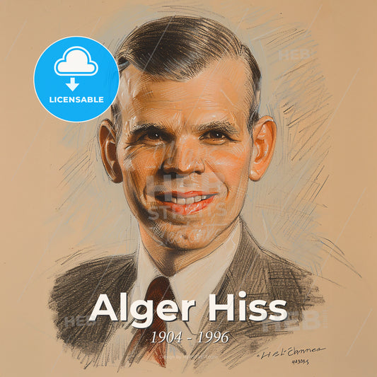 Alger Hiss, 1904 - 1996, American lawyer and diplomat - A Drawing Of A Man Smiling Print Template