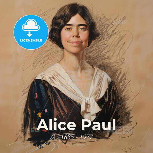 Alice Paul, 1885 - 1977, American suffragist and feminist - A Woman In A Black And White Dress Print Template