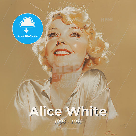 Alice White, 1904 - 1983, American actress - A Woman With Blonde Hair Print Template