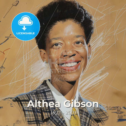 Althea Gibson, 1927 - 2003, American tennis player - A Man Smiling For The Camera Print Template