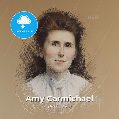 Amy Carmichael, 1867 - 1951, Irish missionary - A Drawing Of A Woman Print Template
