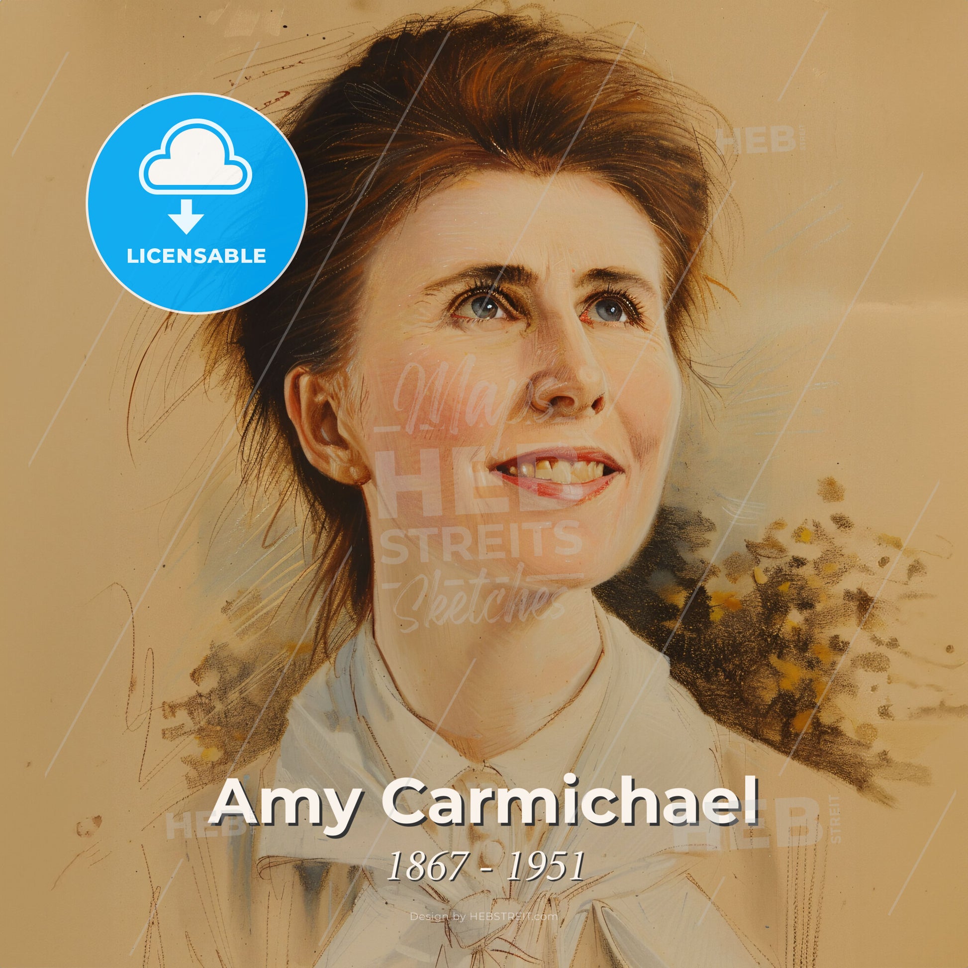 Amy Carmichael, 1867 - 1951, Irish missionary - A Painting Of A Woman Print Template