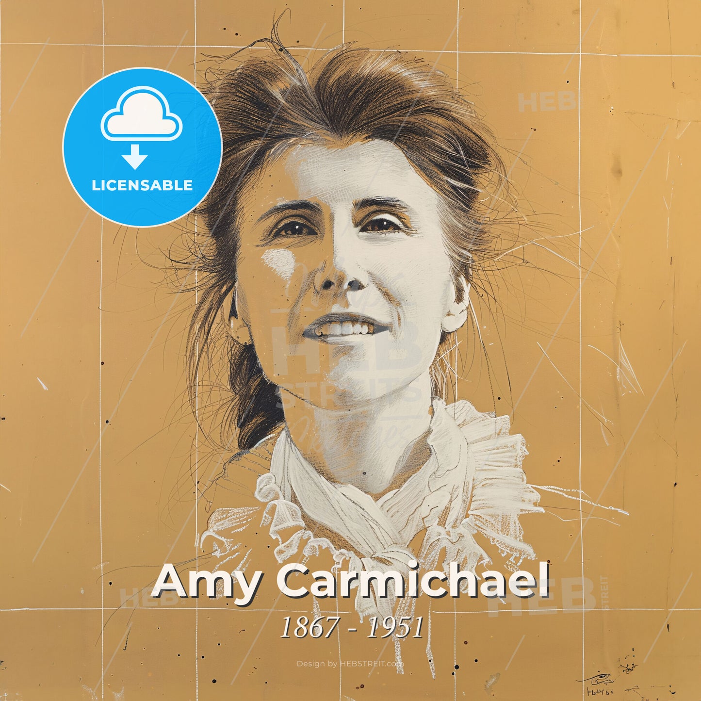 Amy Carmichael, 1867 - 1951, Irish missionary - A Drawing Of A Woman Print Template