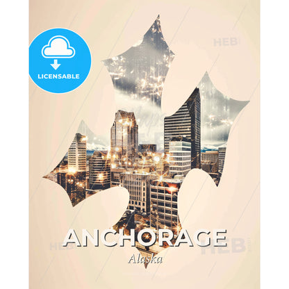 Mesmerizing Anchorage Cityscape Art - A cityscape with lights in the background - Square format print template