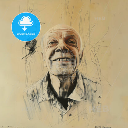 André Masson, 1896 - 1987, French painter - A Drawing Of A Man Smiling