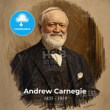 Andrew Carnegie, 1835 - 1919, American steel magnate - A Man In A Suit Print Template