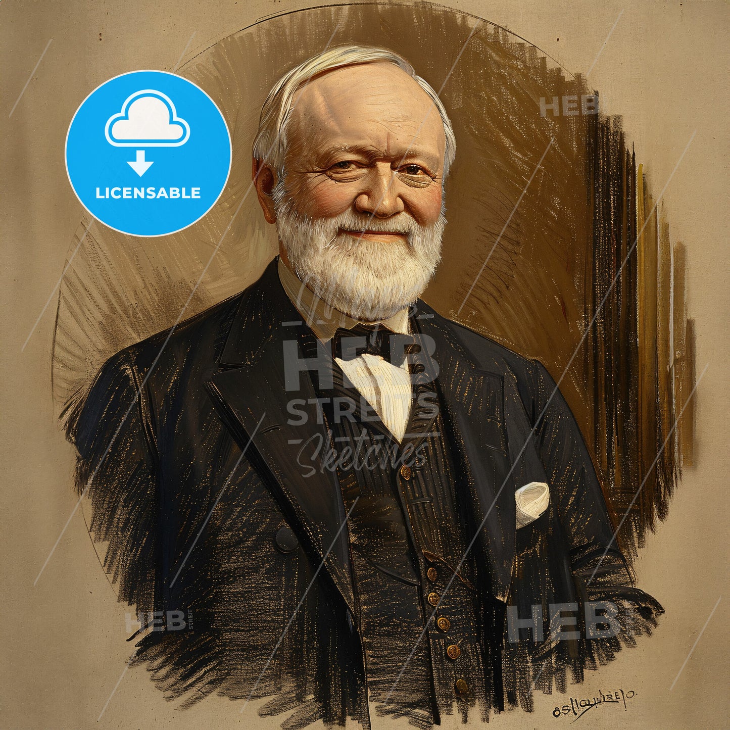 Andrew Carnegie, 1835 - 1919, American steel magnate - A Man In A Suit