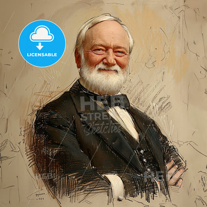 Andrew Carnegie, 1835 - 1919, American steel magnate - A Man In A Suit