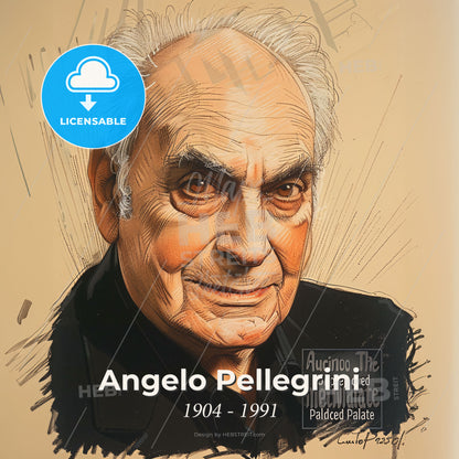 Angelo Pellegrini, 1904 - 1991, Italian-American food writer - A Portrait Of A Man Print Template