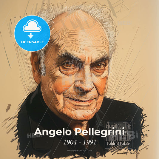 Angelo Pellegrini, 1904 - 1991, Italian-American food writer - A Portrait Of A Man Print Template