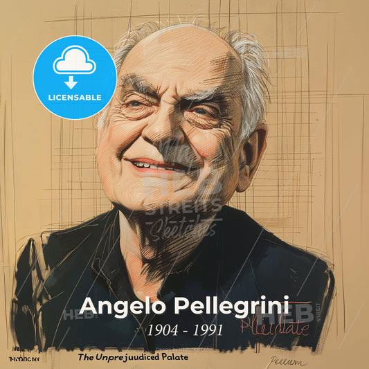Angelo Pellegrini, 1904 - 1991, Italian-American food writer - A Man Smiling With A Black Shirt Print Template
