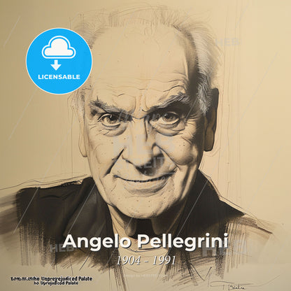 Angelo Pellegrini, 1904 - 1991, Italian-American food writer - A Drawing Of A Man Print Template