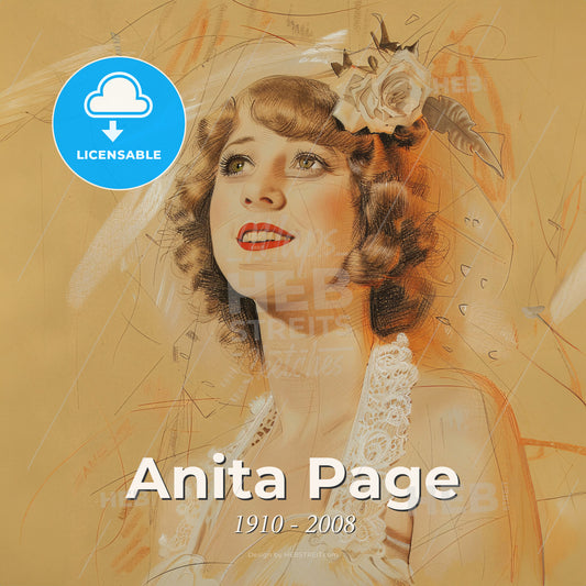 Anita Page, 1910 - 2008, American actress - A Woman In A Veil Print Template