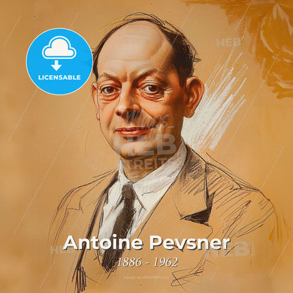 Antoine Pevsner, 1886 - 1962, Russian-French sculptor and navigator - A Drawing Of A Man Print Template