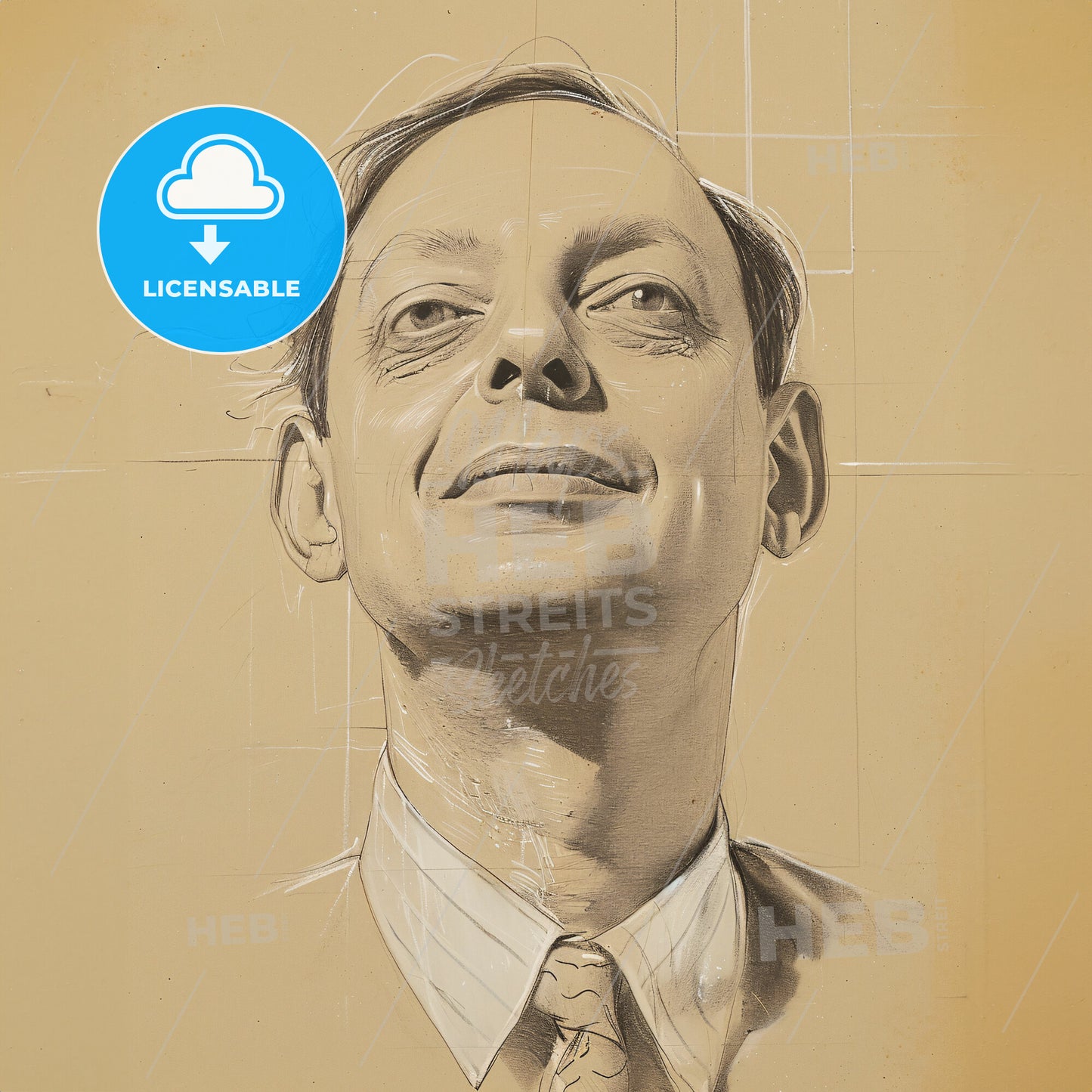 Antoine Pevsner, 1886 - 1962, Russian-French sculptor and navigator - A Drawing Of A Man