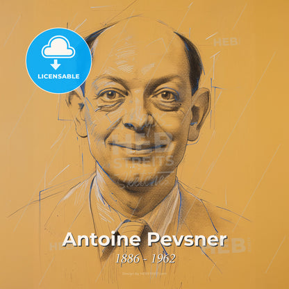 Antoine Pevsner, 1886 - 1962, Russian-French sculptor and navigator - A Drawing Of A Man Print Template