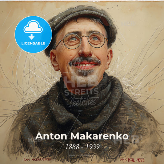 Anton Makarenko, 1888 - 1939, Soviet educator - A Man Wearing Glasses And A Hat Print Template