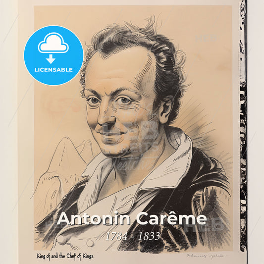 Antonin Carême, 1784 - 1833, French chef - A Drawing Of A Man Print Template