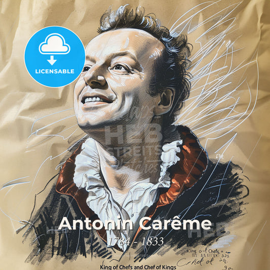 Antonin Carême, 1784 - 1833, French chef - A Drawing Of A Man Print Template