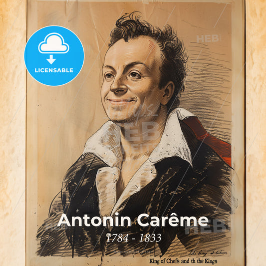 Antonin Carême, 1784 - 1833, French chef - A Drawing Of A Man Print Template