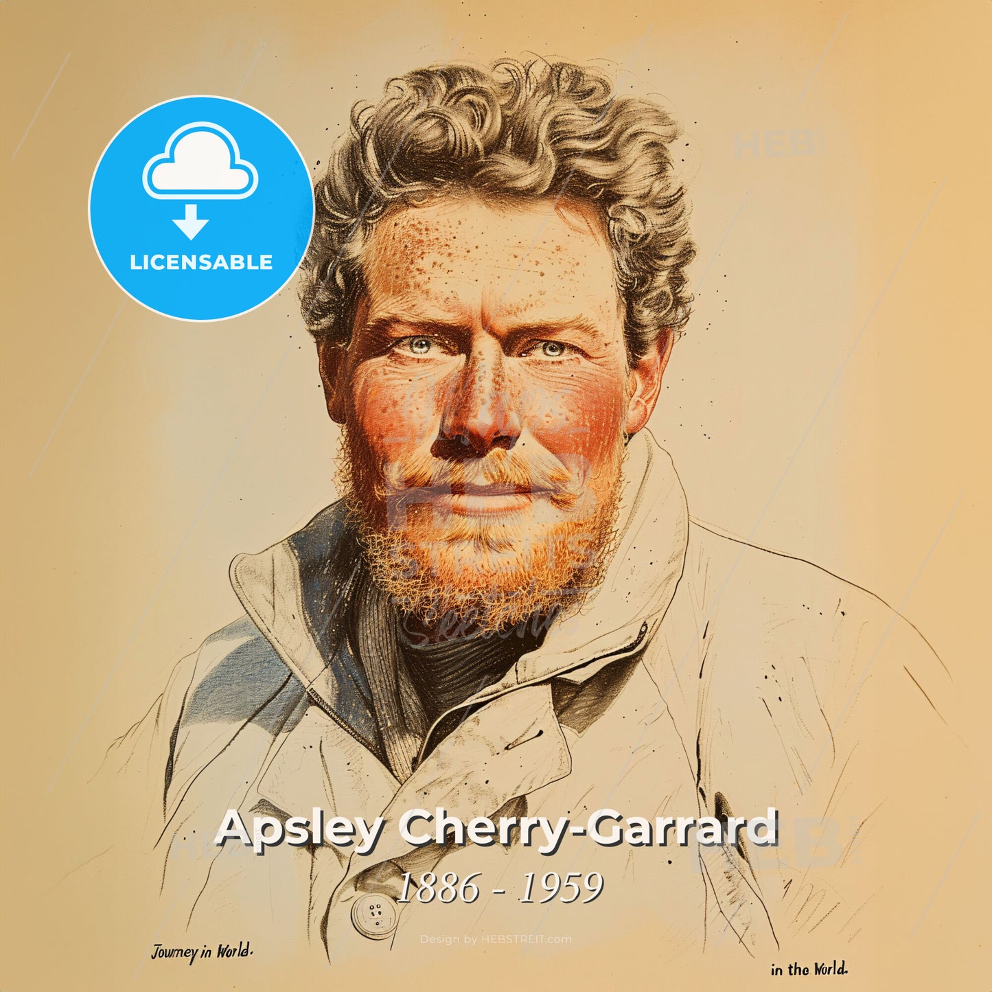 Apsley Cherry-Garrard, 1886 - 1959, British explorer - A Portrait Of A Man Print Template