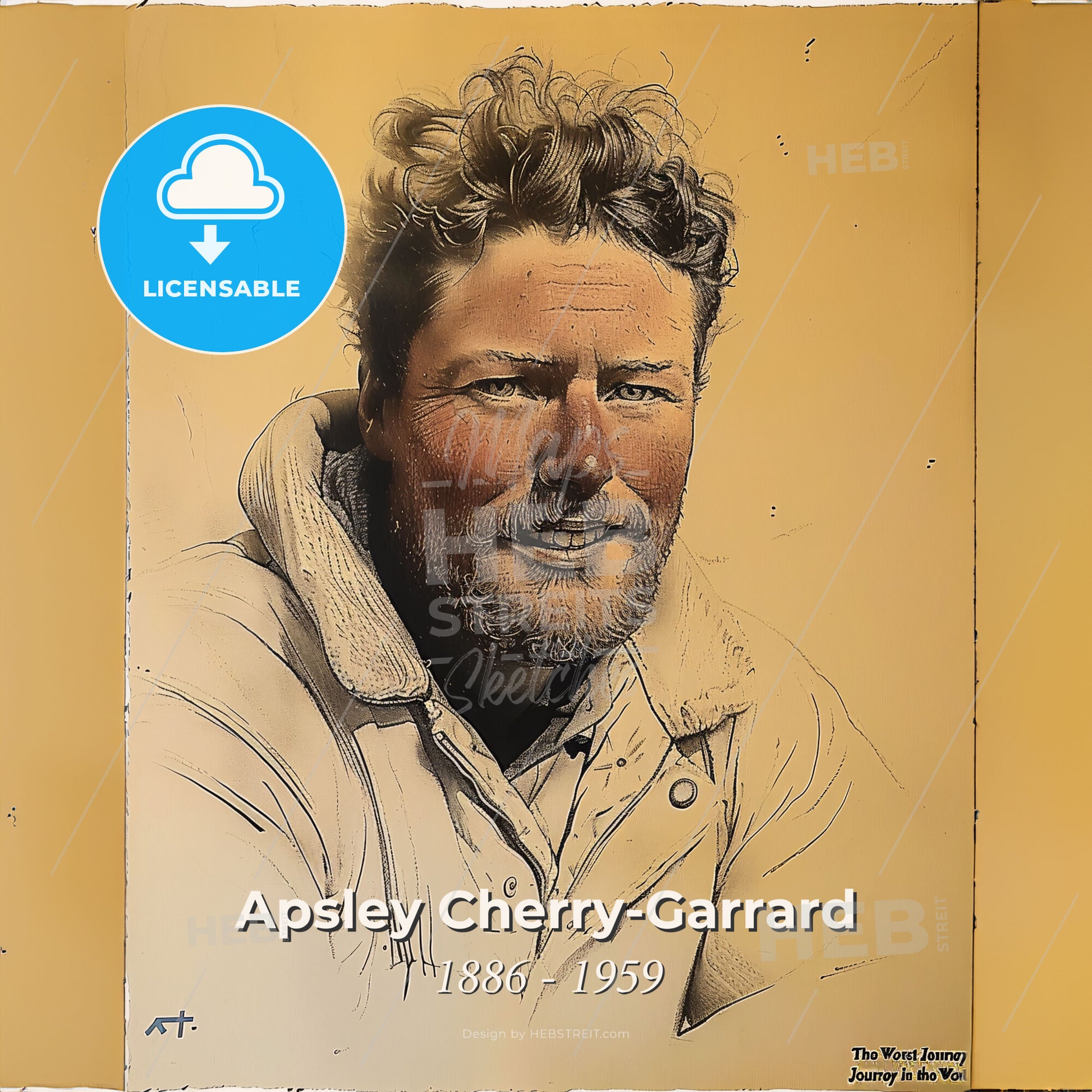 Apsley Cherry-Garrard, 1886 - 1959, British explorer - A Man With A Beard Print Template