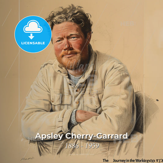 Apsley Cherry-Garrard, 1886 - 1959, British explorer - A Man With A Beard And Mustache Print Template