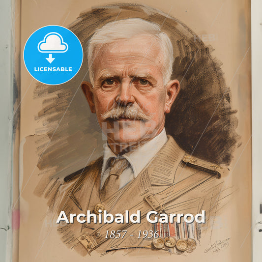 Archibald Garrod, 1857 - 1936, British physician - A Portrait Of A Man In A Military Uniform Print Template