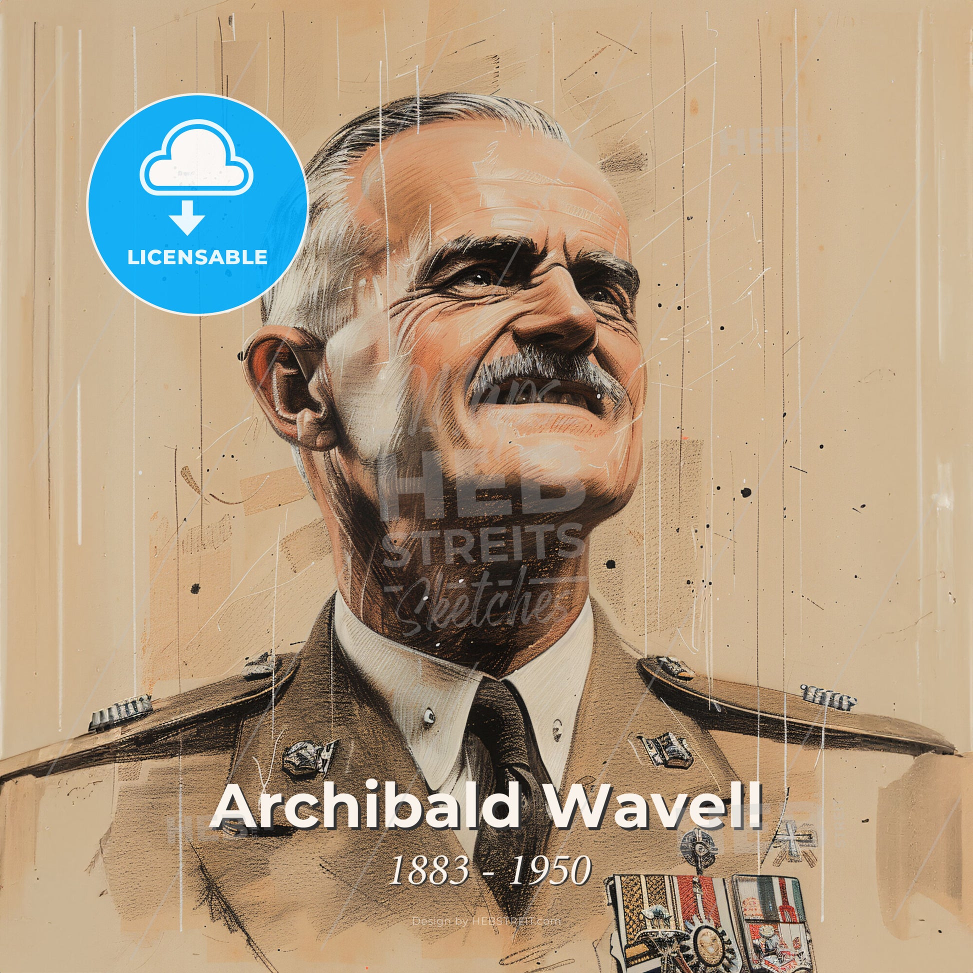 Archibald Wavell, 1883 - 1950, British Field Marshal - A Man In A Military Uniform Print Template