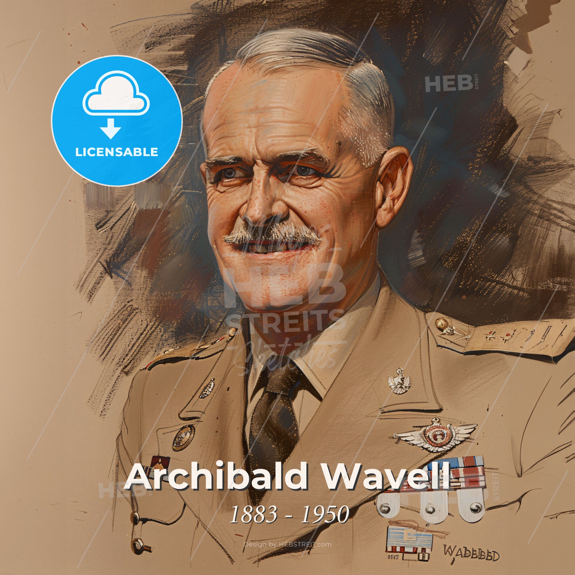 Archibald Wavell, 1883 - 1950, British Field Marshal - A Man In A Military Uniform Print Template