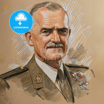 Archibald Wavell, 1883 - 1950, British Field Marshal - A Portrait Of A Man In A Military Uniform