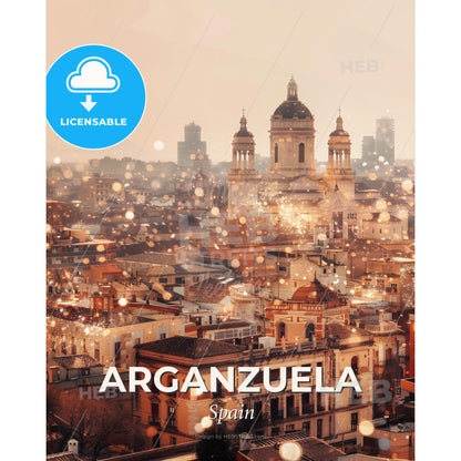Arganzuela Skyline Cityscape Art Poster - A city with many buildings - Square format print template