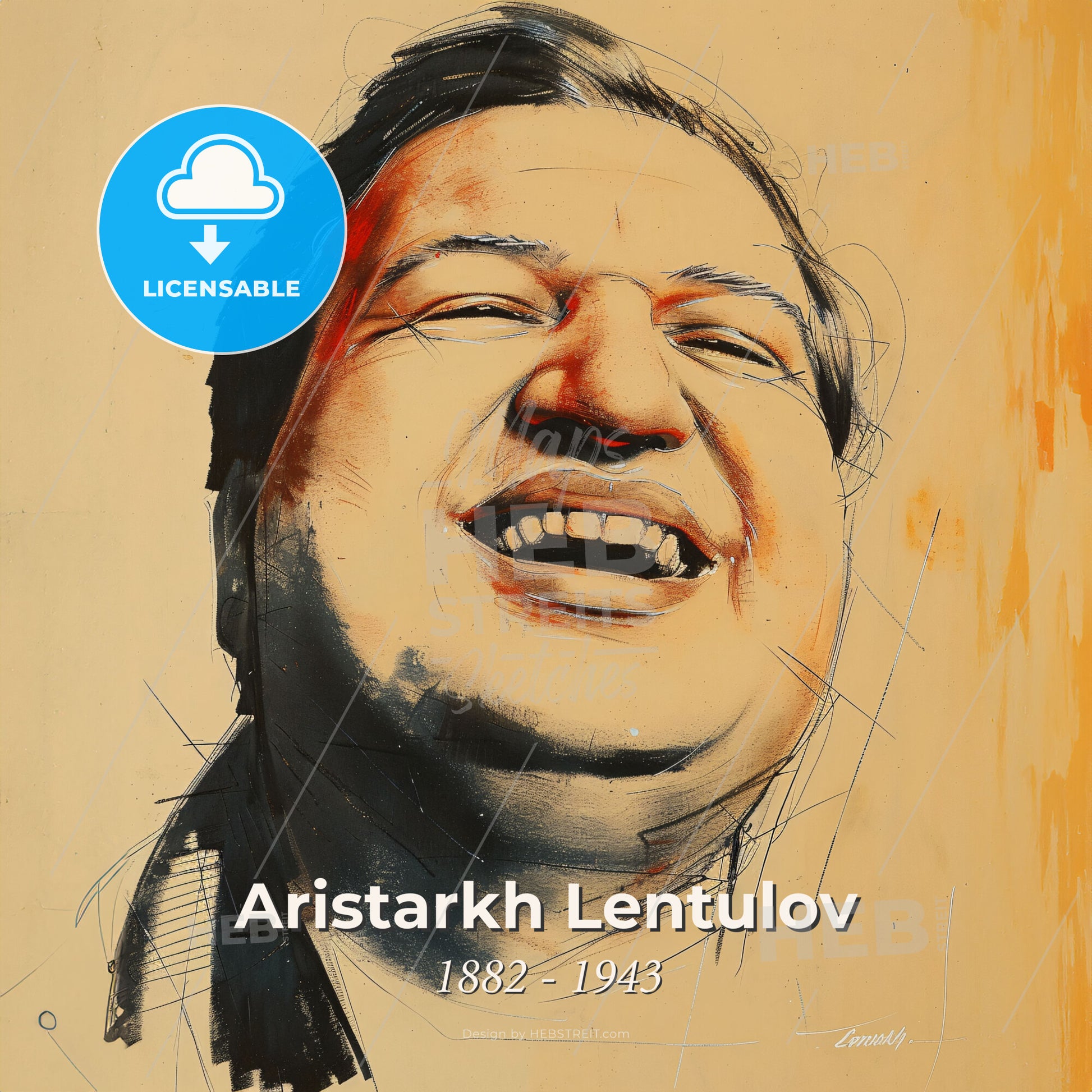 Aristarkh Lentulov, 1882 - 1943, Russian painter - A Drawing Of A Man Smiling Print Template