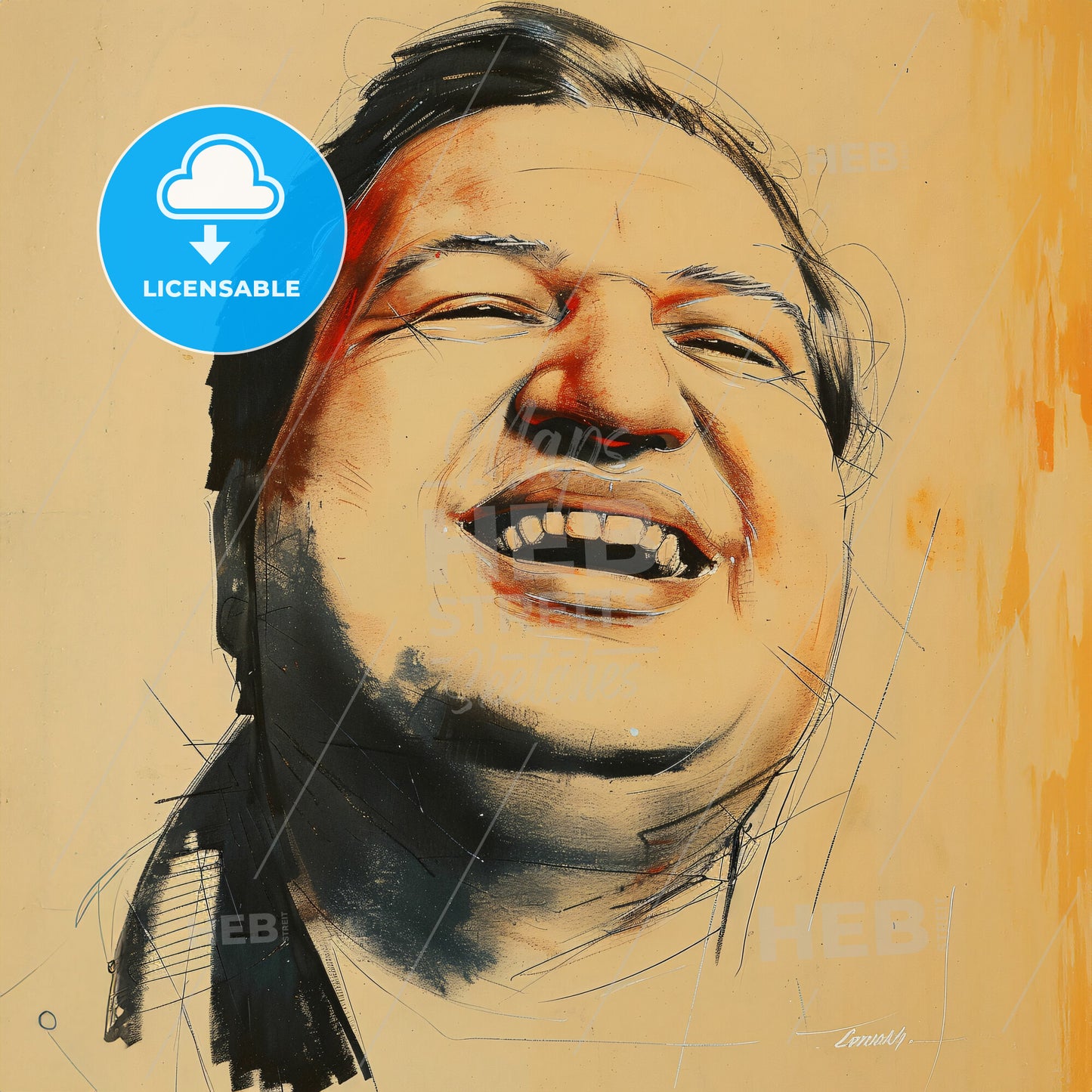 Aristarkh Lentulov, 1882 - 1943, Russian painter - A Drawing Of A Man Smiling