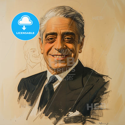 Aristotle Onassis, 1906 - 1975, Greek shipping magnate - A Man In A Suit And Tie