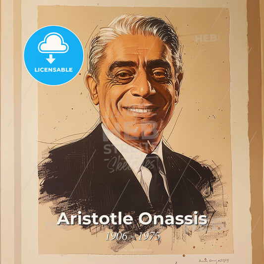 Aristotle Onassis, 1906 - 1975, Greek shipping magnate - A Portrait Of A Man Print Template