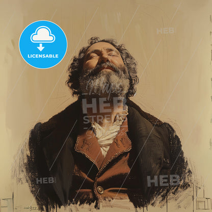 Arkhip Kuindzhi, 1842 - 1910, Russian landscape painter - A Man With A Beard And Mustache