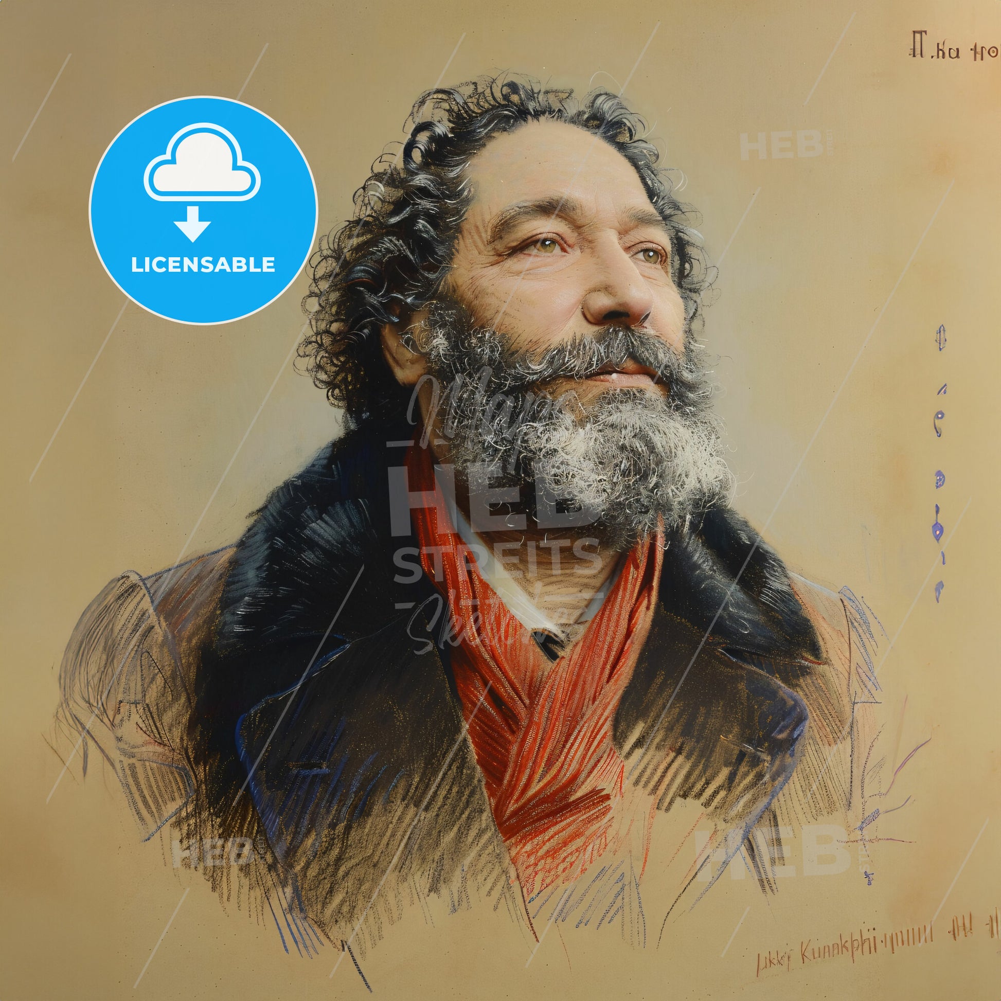 Arkhip Kuindzhi, 1842 - 1910, Russian landscape painter - A Man With A Beard