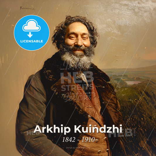 Arkhip Kuindzhi, 1842 - 1910, Russian landscape painter - A Man With A Beard Smiling Print Template