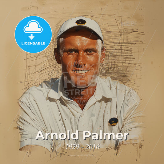 Arnold Palmer, 1929 - 2016, American golfer - A Man Wearing A White Hat Print Template