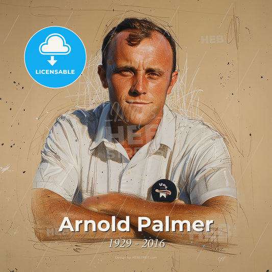 Arnold Palmer, 1929 - 2016, American golfer - A Man With His Arms Crossed Print Template
