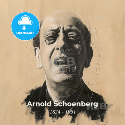 Arnold Schoenberg, 1874 - 1951, Austrian composer - A Drawing Of A Man Print Template